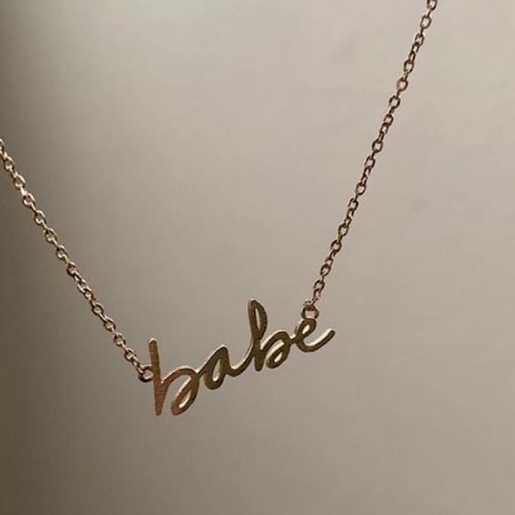 Jewelry - Not Your Babe Necklace Matte Gold